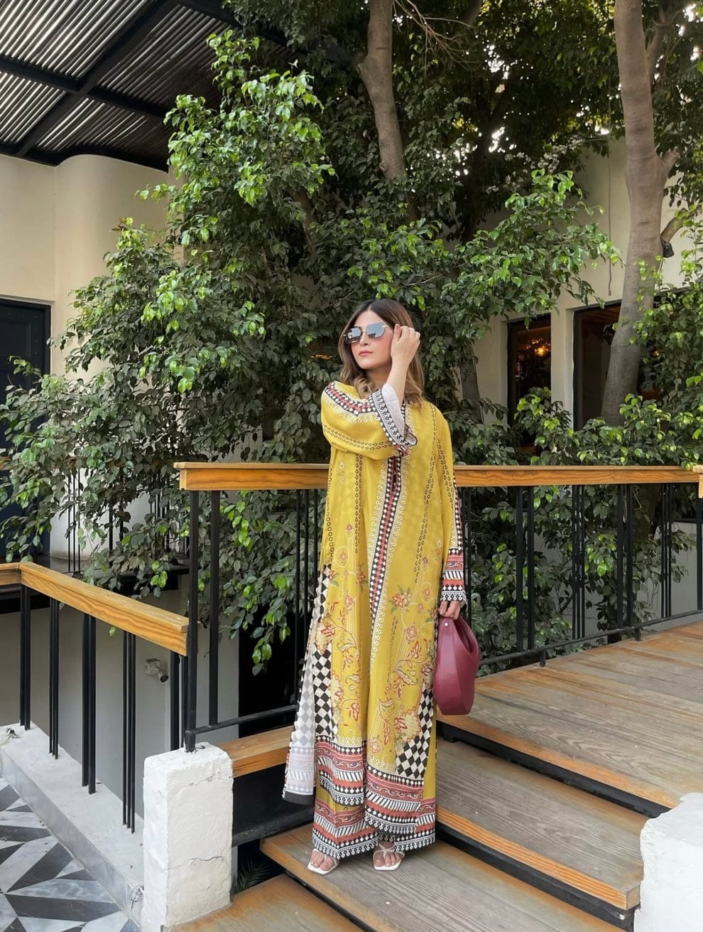 Leon 2-Piece Cotton  Long Shirt Set with Digital Printing