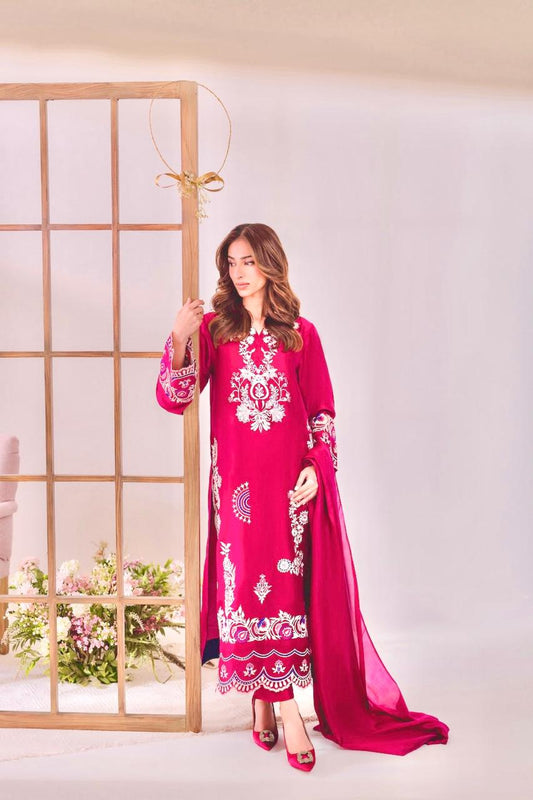 SAYA Elegant Lawn Embroidery 3PCS Suit for Women T