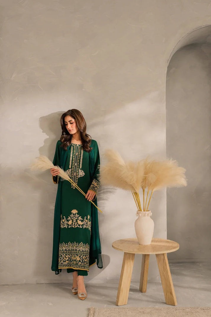 Elegant Premium Linen 3-Piece Embroidered Suit T