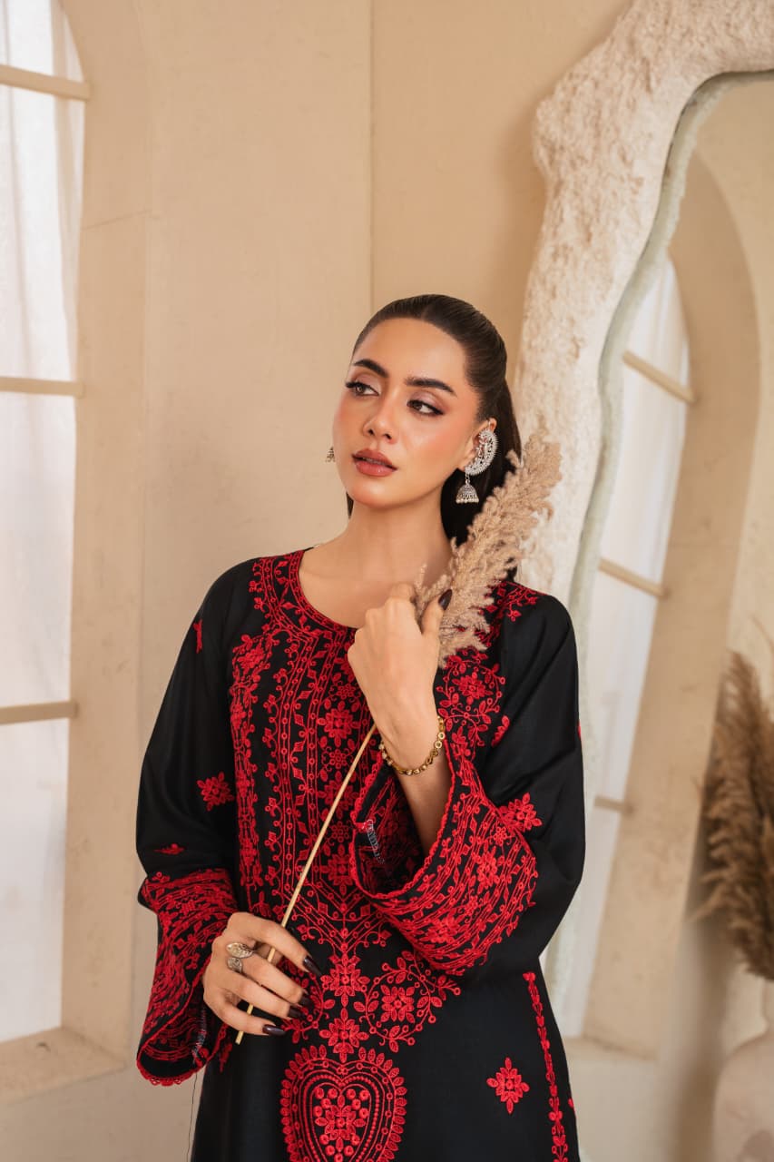 GLAZE EMBROIDERY 2PC Suit For women (Stiched) PL