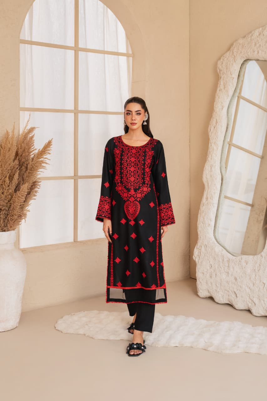 GLAZE EMBROIDERY 2PC Suit For women (Stiched) PL