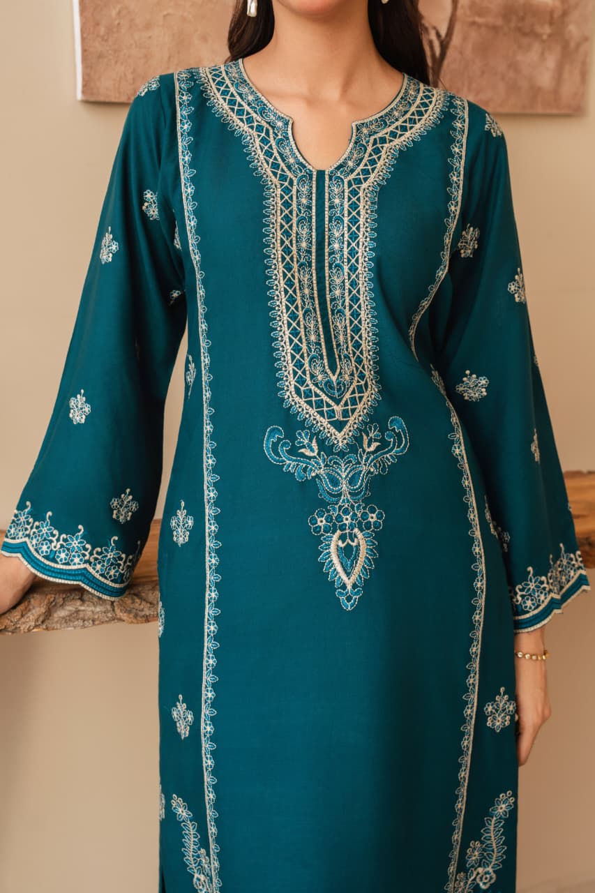 Emerald Grace Embroidery 2PC – Elegant Stitched Suit PL