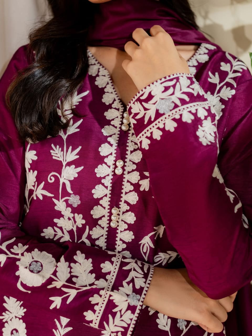 Abroo 3Pcs Embroidery – Elegant 3PC Set | Picnpay