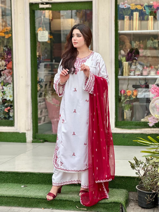Snow Drop Embroidered 3 Piece Salwar Kameez P