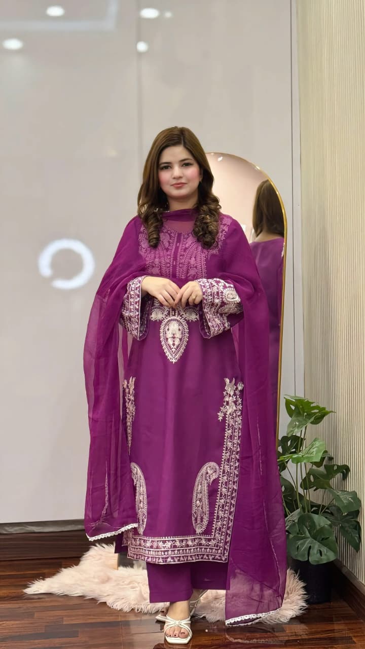 Alize 3Pcs Embroidery – Formal Wear | Picnpay