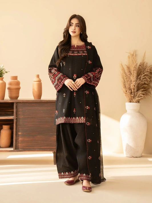 Siyah Gul Lawn Embroidered 3PC Suit ad