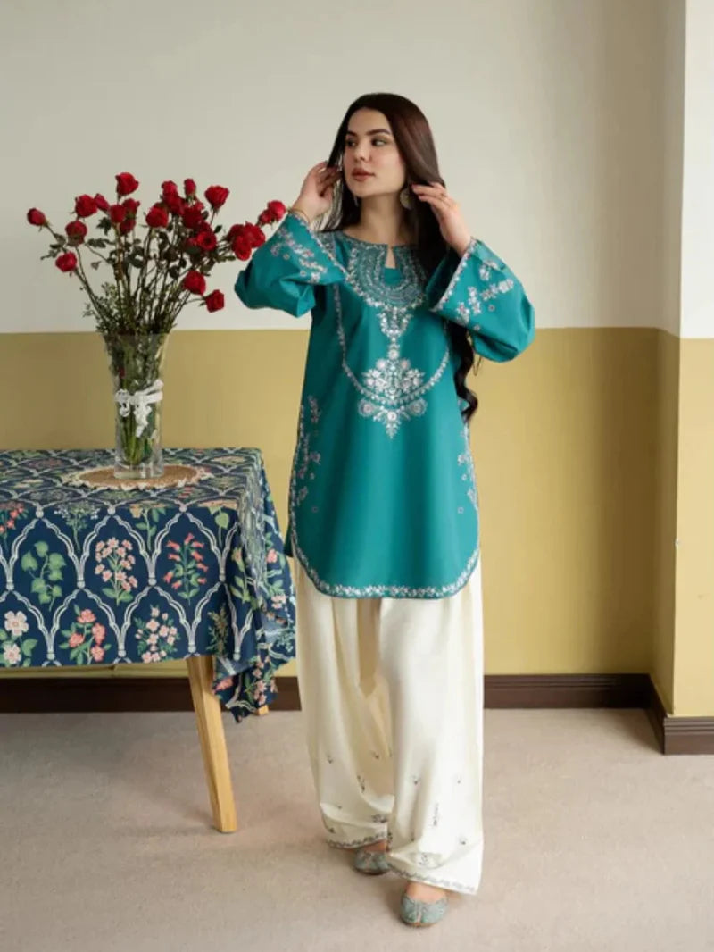 Amara - Women's Embroidered 2PC Collection RED & Green AD