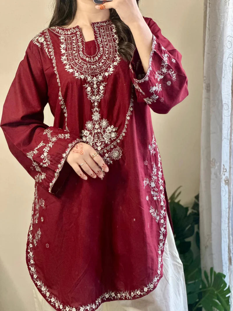 Amara - Women's Embroidered 2PC Collection RED & Green AD