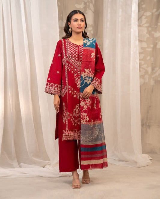 Maroon Majesty – Embroidered 3-Piece Suit