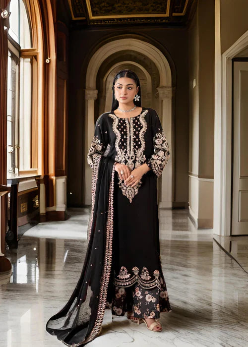 Noir Luxe Embroidered Suit – Luxury Women's Collection T