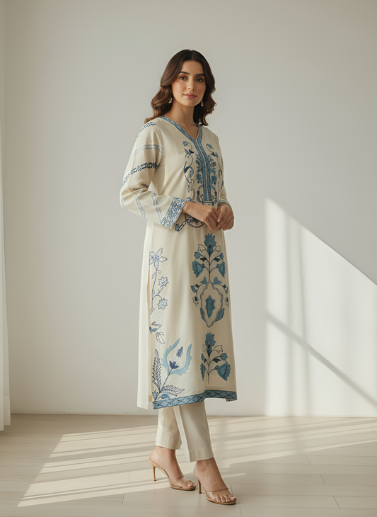 Kehksha Embroidered Dhank 2PC Suit for Ladies T